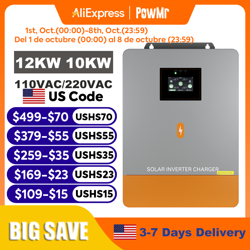 Split Phase Inverter 10Kw 110V 220V - PowMr 12KW 10KW Split Phase Inverter