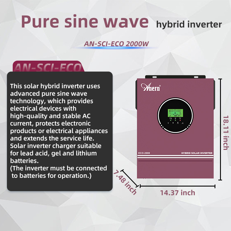Anern 3200W 2000W Off Grid Hyb - Grid Tie Inverter Limiter 2000W ulasan dan harga